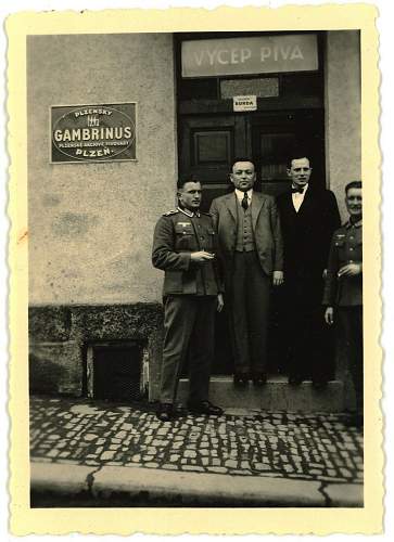 Advertisement. Photos of German soldiers with advertising signs.