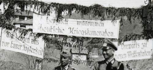 German soldiers welcomed to Russian town.  Where?