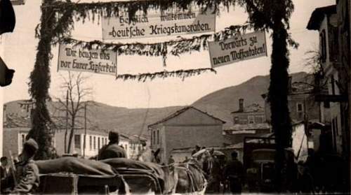 German soldiers welcomed to Russian town.  Where?