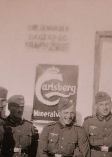 Advertisement. Photos of German soldiers with advertising signs.