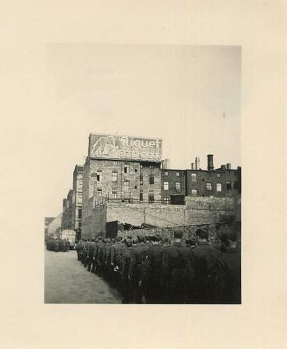 Advertisement. Photos of German soldiers with advertising signs.