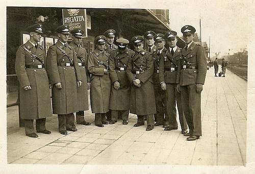 Advertisement. Photos of German soldiers with advertising signs.