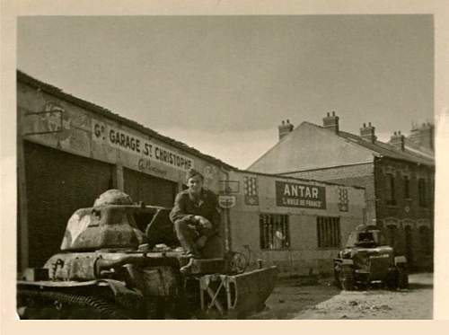 Advertisement. Photos of German soldiers with advertising signs.