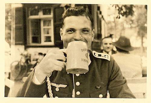 Advertisement. Photos of German soldiers with advertising signs.