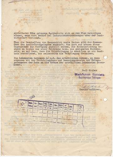 Translation of prisoners of war forced labour letter...