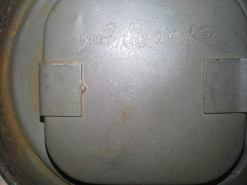 Need help with name on gas mask canister - R. Radecke