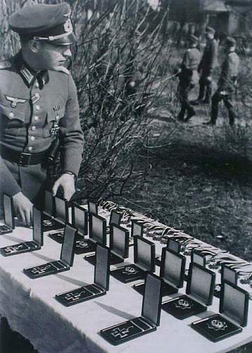 Ceremonial table of medals.