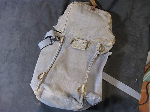 Identify mystery canvas and leather pouch