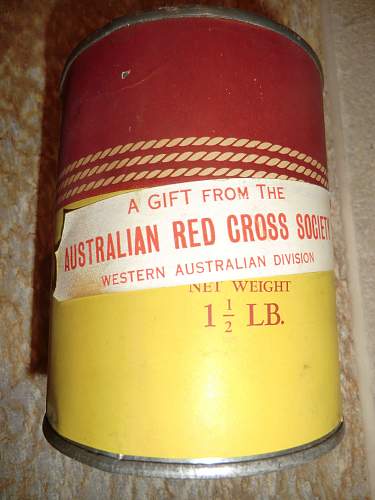 Australian Red Cross Society food parcel tins