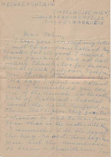 Letters from German POW's WW2