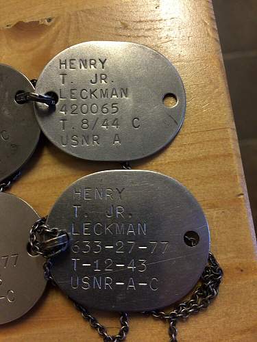 USNR Dog tags identification and research.