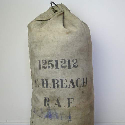 WW2 RAF Kit Bag - E.H Beach. Air Ministry 1940.