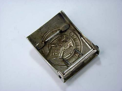 Early Nickeled Hitler Jugend Buckle w/RZM Code KH 24