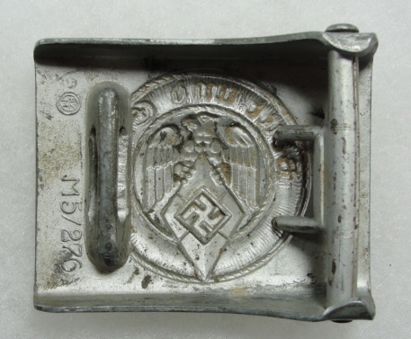 Early Nickeled Hitler Jugend Buckle w/RZM Code KH 24