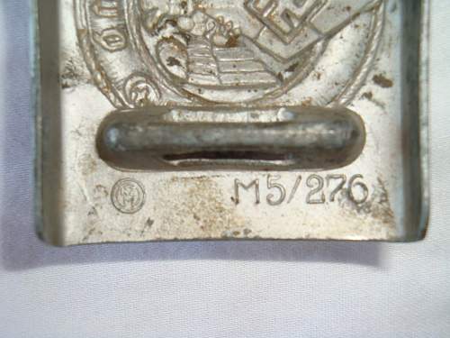 Early Nickeled Hitler Jugend Buckle w/RZM Code KH 24