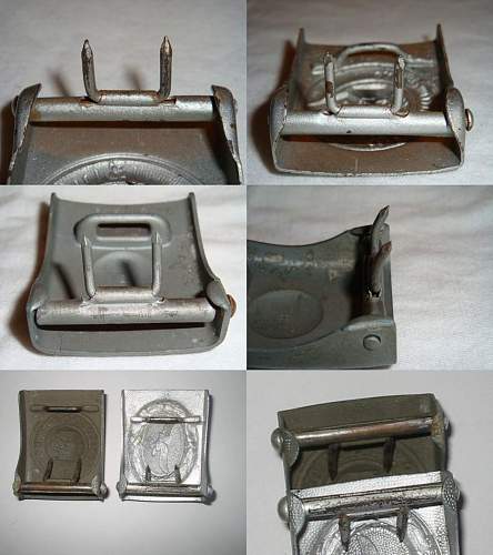 Unmarked Painted Steel HJ Buckle: Opinions on Origins &amp; Maker