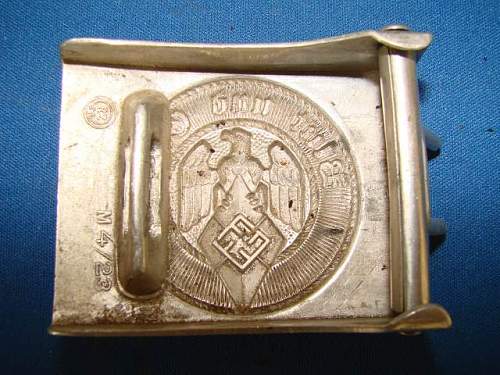 Hitler Youth Buckle Comparison of Original to Possible Fake
