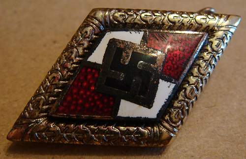 Hitler youth badge in gold