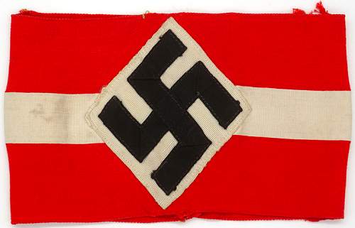 Hitler Youth armband with multi-piece swastika