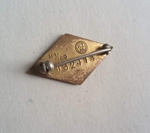 Golden Hitler Youth badge RZM M1/120