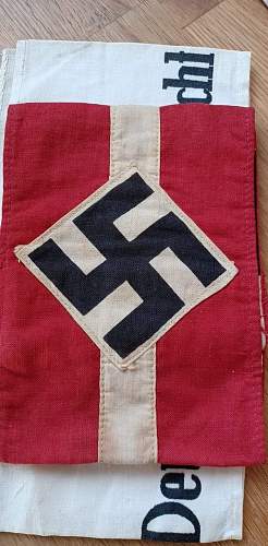 Hitler Youth armband with repurposed material