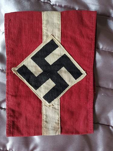 Hitler Youth armband with repurposed material