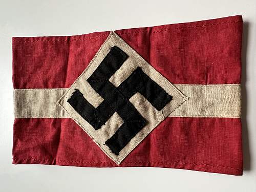 2 Hitler Youth armbands multi piece authentic? Reproduction?