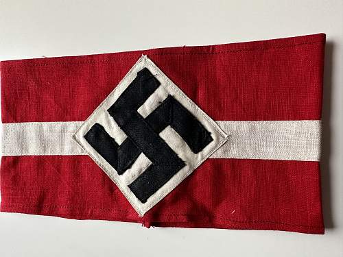 2 Hitler Youth armbands multi piece authentic? Reproduction?