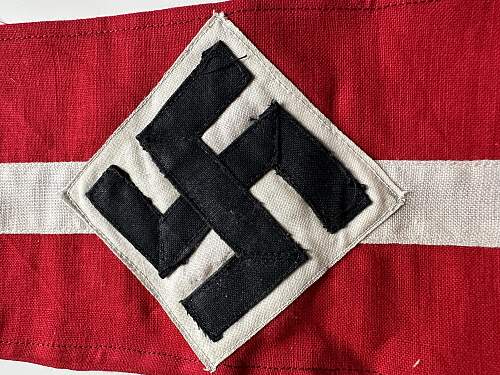 2 Hitler Youth armbands multi piece authentic? Reproduction?