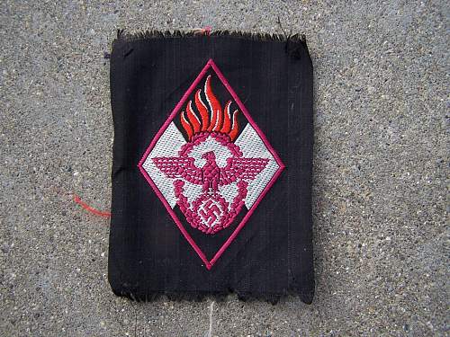 Supposed HJ firefighting brigade cloth armpatch