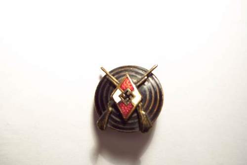 HJ marksmans and Party supportors badge: Last of the lot...authentic? Many thanks.