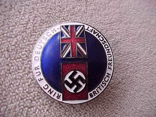 German-British Friendship Pin and Hitler Youth Silver Proficiency Badge: Authentic pieces?