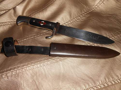 HJ knive; Blued Scabbards