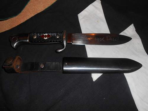 HJ knive; Blued Scabbards