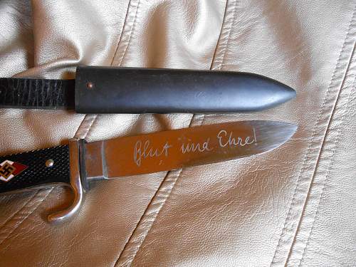 HJ knive; Blued Scabbards