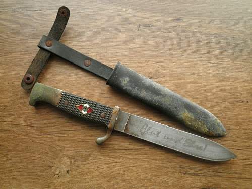 RZM M7/66 Eickhorn Solingen HJ knife in poor condition.