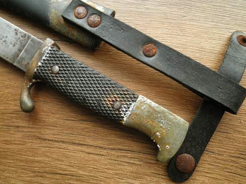 RZM M7/66 Eickhorn Solingen HJ knife in poor condition.