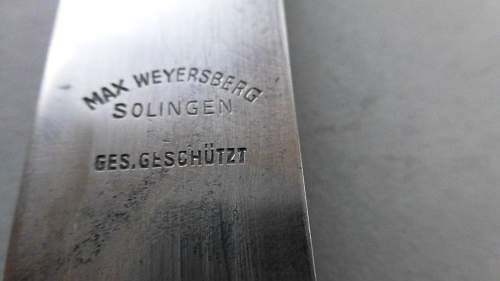 Early HJ Fahrtenmesser with Motto by Max Weyersberg