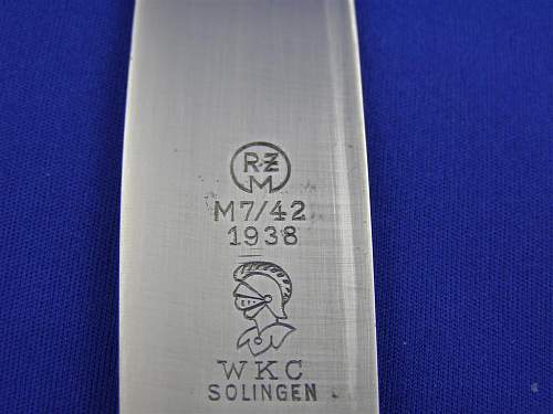 HJ Fahrtenmesser by WKC dual maker marked