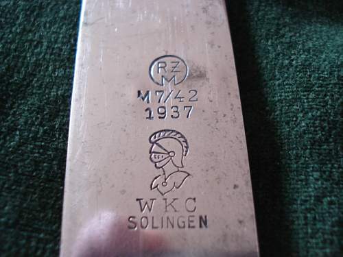 HJ Fahrtenmesser by WKC dual maker marked