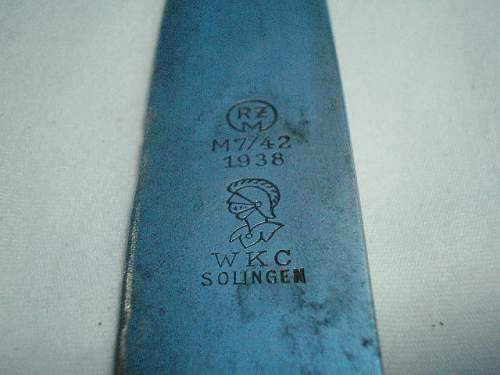 HJ Fahrtenmesser by WKC dual maker marked