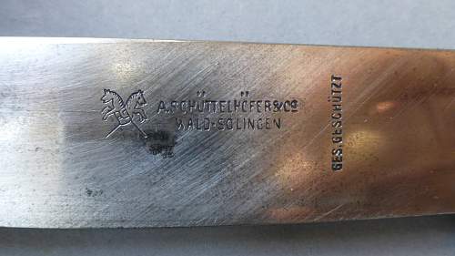 Early HJ Fahrtenmesser with Motto by  A. Schüttelhöfer &amp; Co