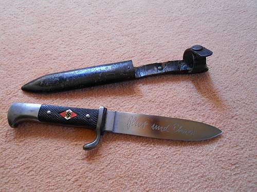 Transitional HJ Knife Carl Heidelberg - Blut und Ehre!