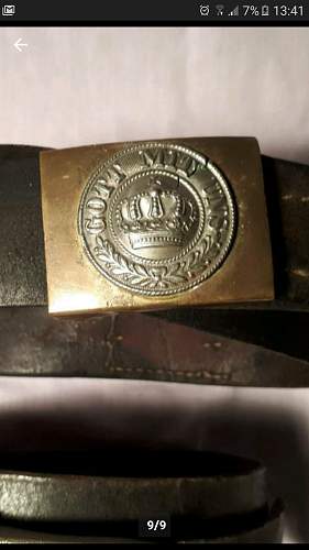 3 × belt buckles, confirmation of authenticity needed