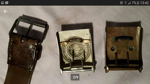 3 × belt buckles, confirmation of authenticity needed