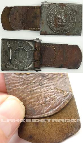 Prussian ww1 belt buckle with tab