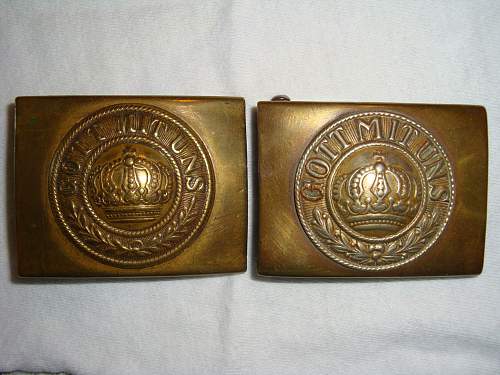 Interesting 1-Piece Stamped Brass Imperial Prussian Buckle