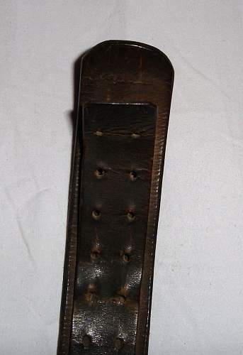 Prussian Buckle with field repaired/modified leather belt