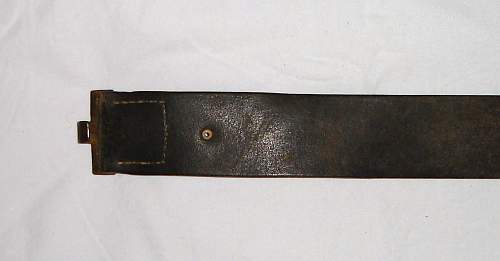 Prussian Buckle with field repaired/modified leather belt