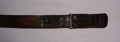 Prussian Buckle with field repaired/modified leather belt